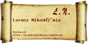 Lorenz Nikodémia névjegykártya